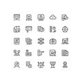 Business Process and Technology Line Icons Set â Strategy, Management and Digital Workflow Symbols Royalty Free Stock Photo