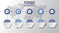 Business process. Timeline infographics with 3 options, circles.Vector template.Three steps infographics a strategy, workflow or t Royalty Free Stock Photo