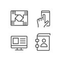 Business processes pixel perfect linear icons set Royalty Free Stock Photo