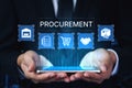 Business procurement process for supply chain management and sourcing. Fermion Royalty Free Stock Photo
