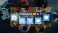Business procurement process for supply chain management and sourcing. Fermion Royalty Free Stock Photo