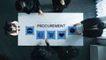Business procurement process for supply chain management and sourcing. Fermion Royalty Free Stock Photo