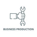 Business production line icon, vector. Business production outline sign, concept symbol, flat illustration Royalty Free Stock Photo