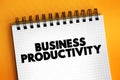 Business Productivity is the amount of output a business can create compared to the number of resources they put into the task,