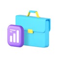 Business productivity analyzing statistical planning 3d icon realistic vector illustration