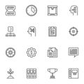 Business productivity line icons set