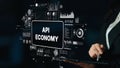Business Professional Analyzing Data with API Economy Concept in Digital Technology and Innovation Environment Royalty Free Stock Photo