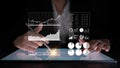 Business Professional Analyzing Data Trends with Digital Touchscreen Interface for Market Analysis and Financial Royalty Free Stock Photo