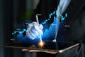 Business professional analyzing digital financial chart with tablet, using stylus for data visualization and investment Royalty Free Stock Photo