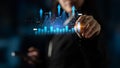 Business professional analyzing digital financial charts with data visualization technology background for financial Royalty Free Stock Photo