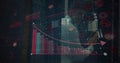 Business professional analyzing digital graphs and charts on futuristic interface