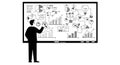 Business Professional Presenting Data Analytics and Strategy on Whiteboard Royalty Free Stock Photo