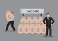 Stealing Your Income Cartoon Vector Illustration