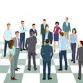 Business professionals on chess board