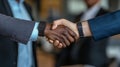 Business professionals join hands to demonstrate unity and collaboration, reflecting their shared commitment to success Royalty Free Stock Photo