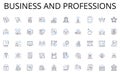 Business and professions line icons collection. Advertising, Marketing, Sales, Discount, Coupon, Discount code Royalty Free Stock Photo