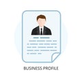 Business Profile Icon Flat Design Concept