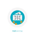 A pile of cash money flat art vector icon