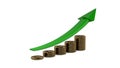 Business profit growth graph chart with reflection Royalty Free Stock Photo