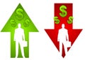 Business Profit Loss Arrows