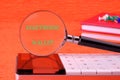 Business, programming, interface, application and network concept. Words ELECTRONIC WALLET written through a magnifying Royalty Free Stock Photo