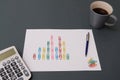 Business progress incomes graph Royalty Free Stock Photo