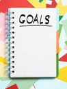 Business project ambition reach goals list notepad Royalty Free Stock Photo