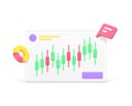 Business project dynamic analyzing optimization planning graph workflow 3d icon realistic vector Royalty Free Stock Photo