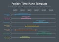 Business project time plan template with project tasks in time intervals - dark version Royalty Free Stock Photo