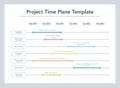 Business project time plan template with project tasks in time intervals