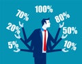 Business promotions discounts sale. Concept business vector, Juggling, Trade, Percentage