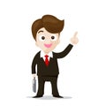 Business protection concept business man cartoon smile holding u Royalty Free Stock Photo