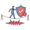 Business Protection Vector Illustration Royalty Free Stock Photo
