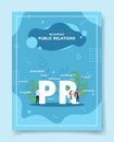 business public relation pr people around word PR for template of banners, flyer, books cover, magazines with liquid shape style
