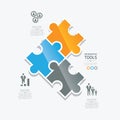Business puzzle pieces infographic option tools ve