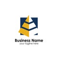 business pyramid logo design template. business marketing and finance logo Design