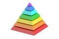 Business pyramide with color levels, pyramid chart. 3D rendering Royalty Free Stock Photo