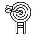 Business realization target icon outline vector. Ability goal