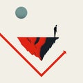 Business rebound and economy recovery vector concept. Symbol of success, growth, rise. Minimal illustration.