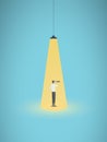 Business recruitment and headhunting vector concept with businessman in spotlight. Symbol of visionary, career