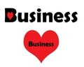 Business with a red heart and a larger heart with business inside