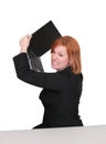 Business redhead over white Royalty Free Stock Photo