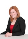 Business redhead over white Royalty Free Stock Photo