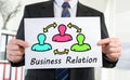 Business relation concept shown by a businessman Royalty Free Stock Photo
