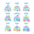 Business Relation Set Icons Vector Illustrations