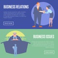 Business relations and business issues banners