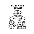 Business Relax Vector Concept Black Illustration