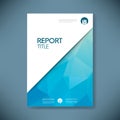 Business report cover with low poly design vector background. Paper document for company data presentation. Royalty Free Stock Photo