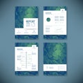 Business report template with low poly background. Project management brochure document layout for company presentations