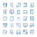 Business Reports, Statical Analysis, Financial Report, Flat Icons Pack